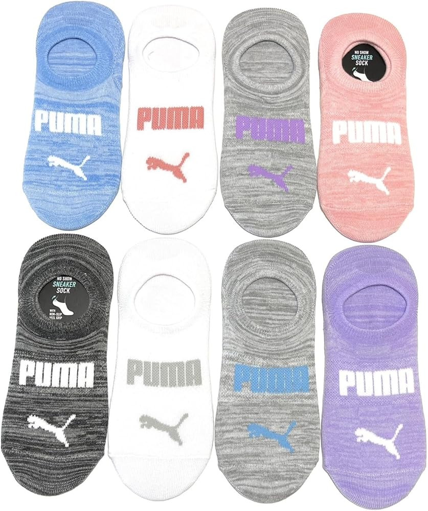 Puma Ladies Sneaker Liner Socks, 8-pair (Multi Color), 9.5 | Amazon (US)