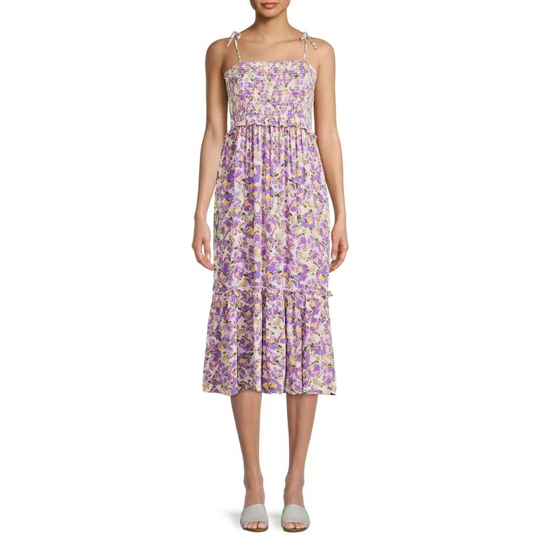 Time and Tru Women's Tie Shoulder Dress - Walmart.com | Walmart (US)