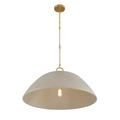 Alta 1-Light Pendant in Concrete and Brass | Wayfair North America