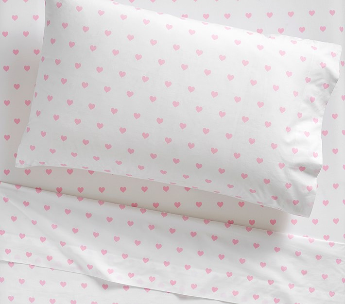 Heart Organic Sheet Set & Pillowcases | Pottery Barn Kids