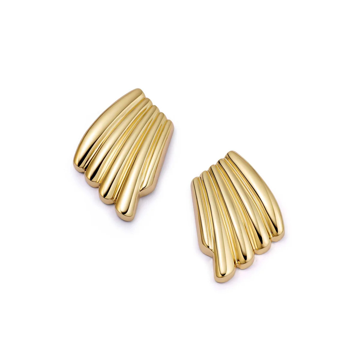 Polly Oversized Wave Stud Earrings 18ct Gold Plate | Daisy London Jewellery