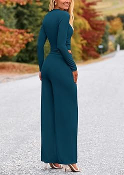PRETTYGARDEN Women's 2 Piece Sets 2025 Fall Long Sleeve Crop Tops Wide Leg Pants Matching Outfit ... | Amazon (US)