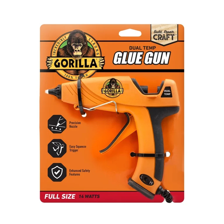 Gorilla Glue Orange and Black Dual Temp Full-Size Hot Glue Gun | Walmart (US)