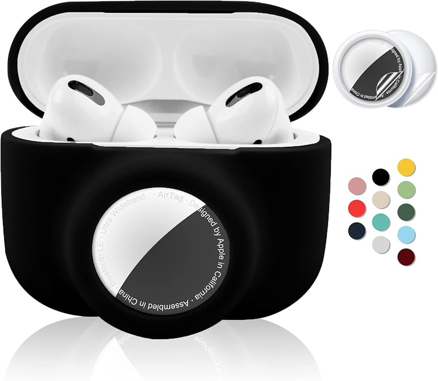 2 in 1 Protective Case for Apple AirPods Pro Air Tag Holder Combo, Soft Silicone Airpods Pro AirT... | Amazon (US)