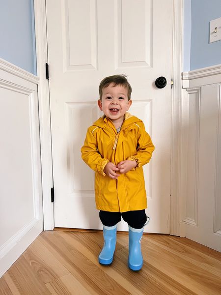 Teddy is ready for April showers! Cutest yellow rain jacket and rain boots for kids! 

#LTKkids #LTKunder50