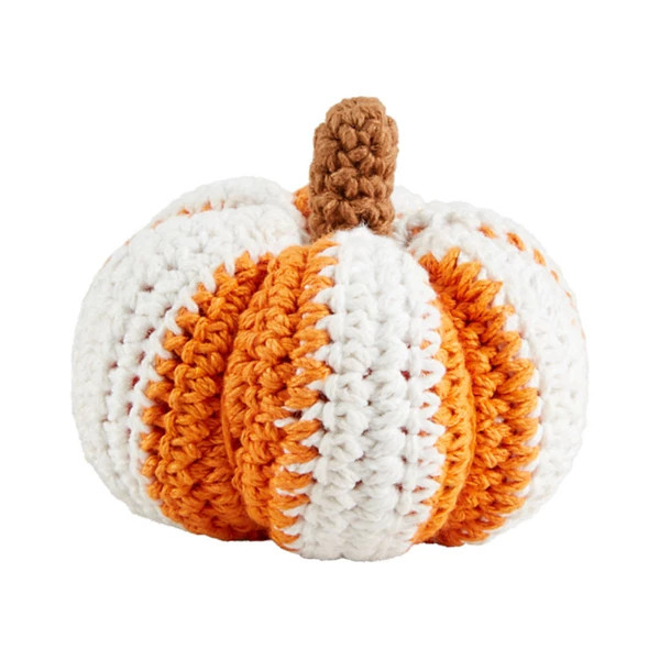 Mud Pie Cream Orange Crochet Pumpkin | Scheels