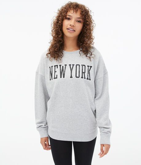 New York Oversized Crew Sweatshirt | Aeropostale