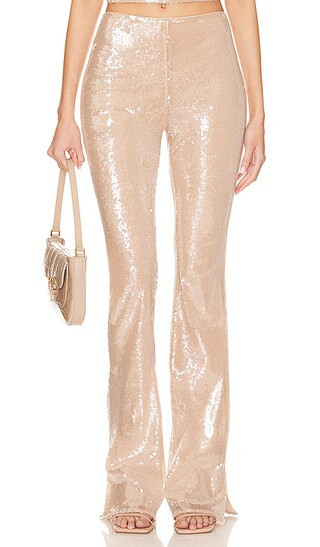 Lovers and Friends Stevie Sequin Pant in Nude. - size L | Revolve Clothing (Global)