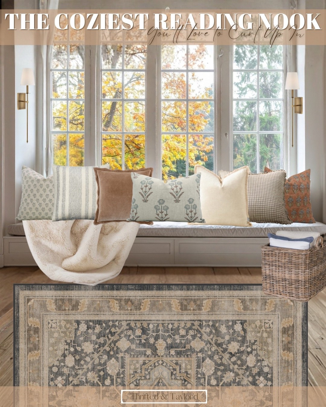 This little reading nook might be my favorite cozy corner yet 🤍
 I wanted this space to feel soft, calm, and inviting—the kind of place you naturally gravitate toward when you have a quiet moment to yourself. Layering pillows in similar tones but different textures helps the nook feel collected instead of busy, and keeping everything in warm neutrals makes it feel timeless and easy to live with.

The window seat does most of the work here, but the rug, throw blanket, and simple basket add that extra cozy touch that makes the space feel finished. It’s proof that you don’t need a lot of square footage to create a spot that feels special—just a few thoughtful layers and pieces you truly love.

Everything you see here is linked so you can recreate this cozy reading nook in your own home.

#LTKHome