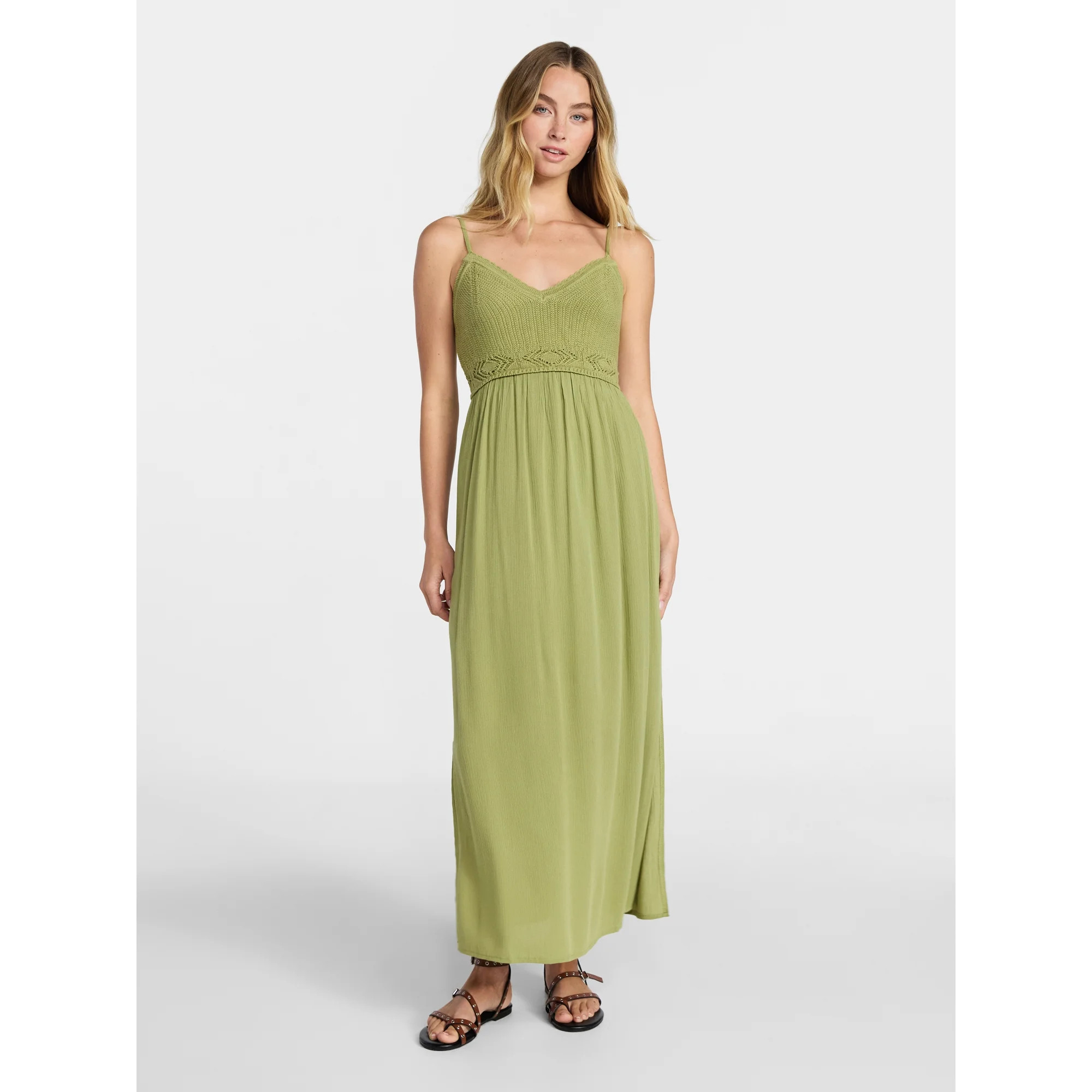 No Boundaries Mix Media Maxi Dress, Women's | Walmart (US)