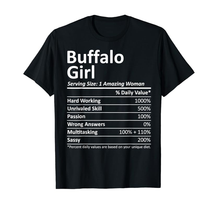 BUFFALO GIRL NY NEW YORK Funny City Home Roots USA Gift T-Shirt | Amazon (US)