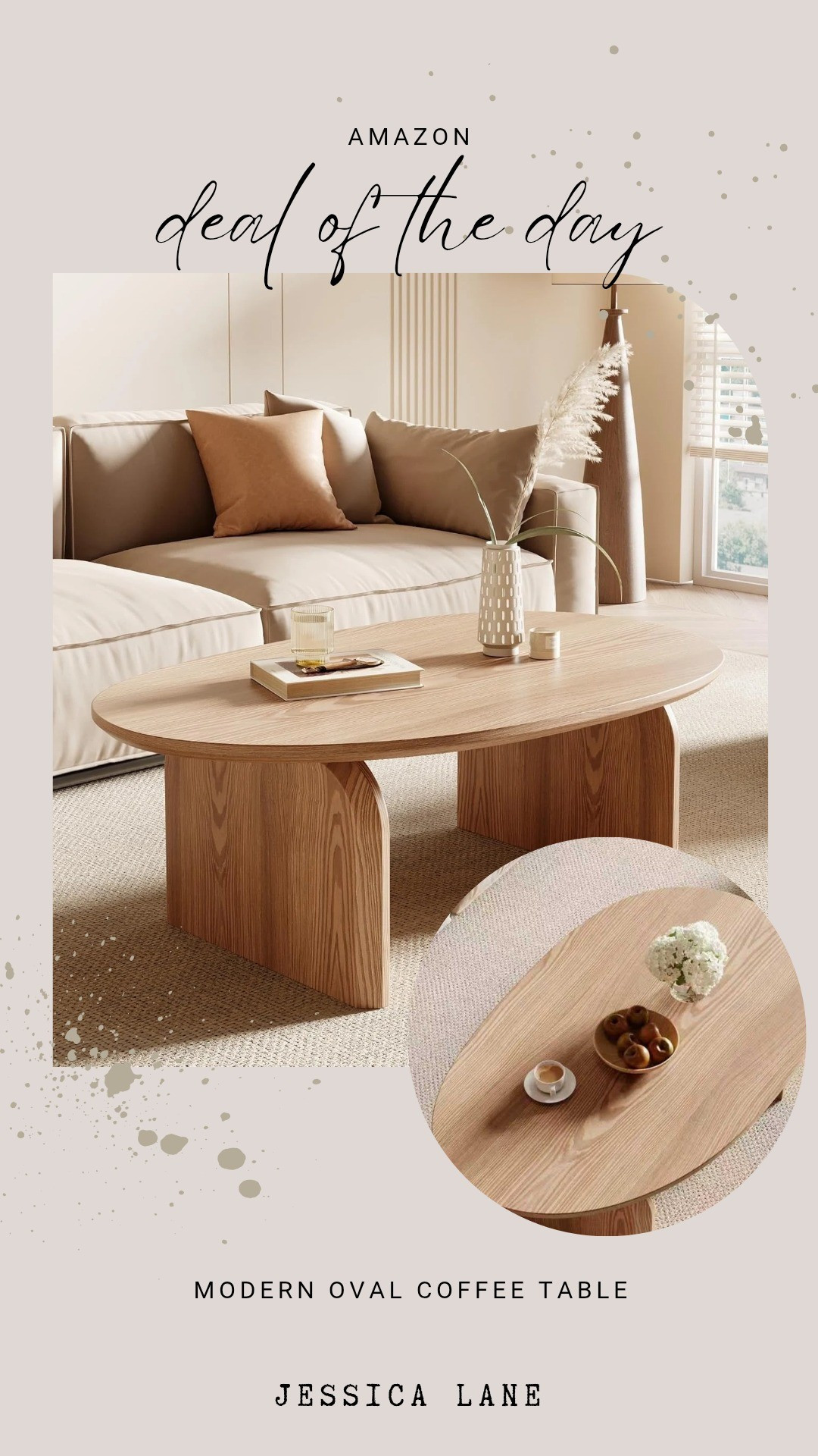 This Modern Oval Coffee Table from 33901.png completely anchored my living room setup. Love the minimalist wood aesthetic and how sleek it looks.#CoffeeTable #LivingRoomInspo #ModernHome #AmazonFinds

#LTKSaleAlert #LTKHome