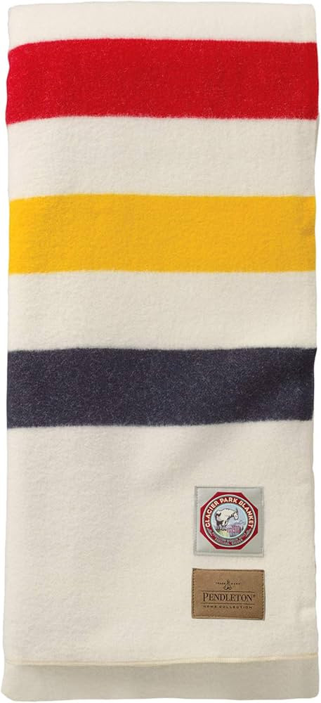 Pendleton Glacier National Park Wool Blanket, White, Full Size | Amazon (US)