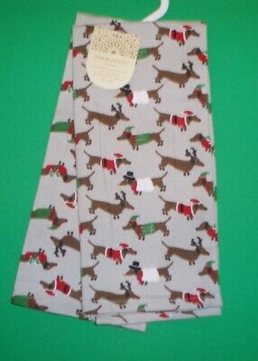 Set of 2 cotton kitchen-tea towels with Dachshunds Christmas Holiday costumes  | eBay | eBay US