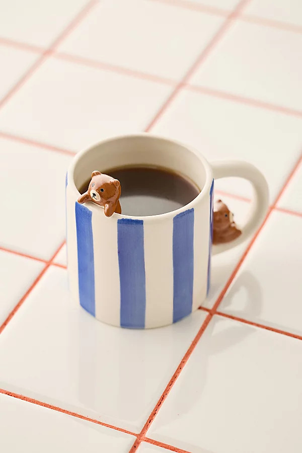 Sleeping Teddy Bear Sculpted Ceramic Mug | Urban Outfitters (US and RoW)
