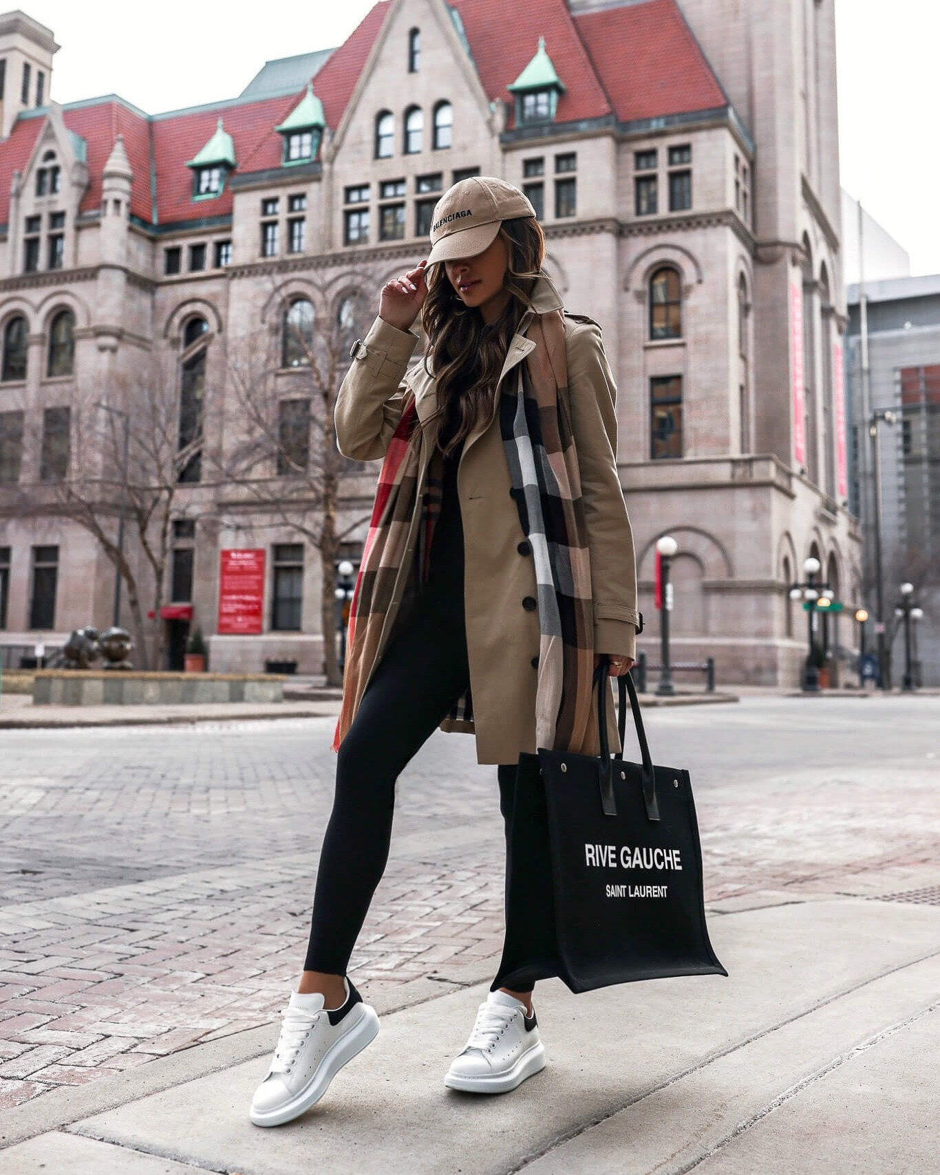Casual spring outfit
Burberry trench coat 
Burberry check scarf
Amazon workout set
Alexander McQueen oversize sneakers
Saint Laurent linen tote 


#LTKshoecrush #LTKSeasonal #LTKstyletip