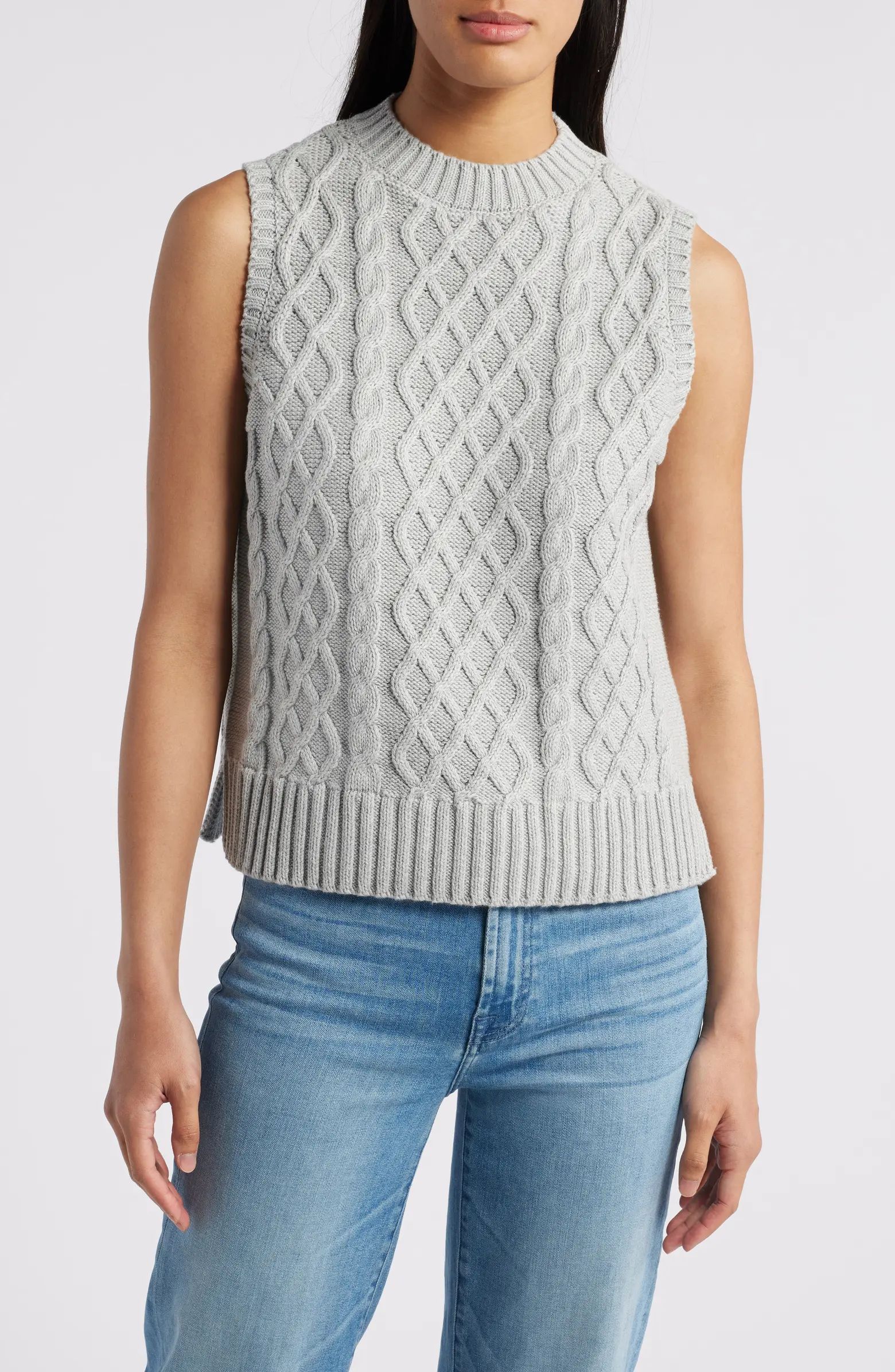 Cable Knit Pima Cotton Sweater Vest | Nordstrom