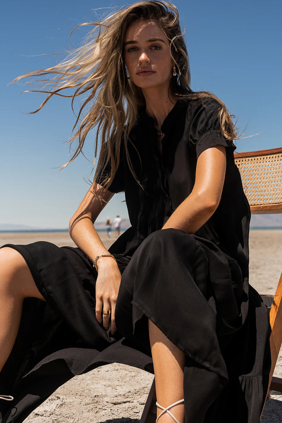 Amanda Tiered Dress in Black | Böhme US