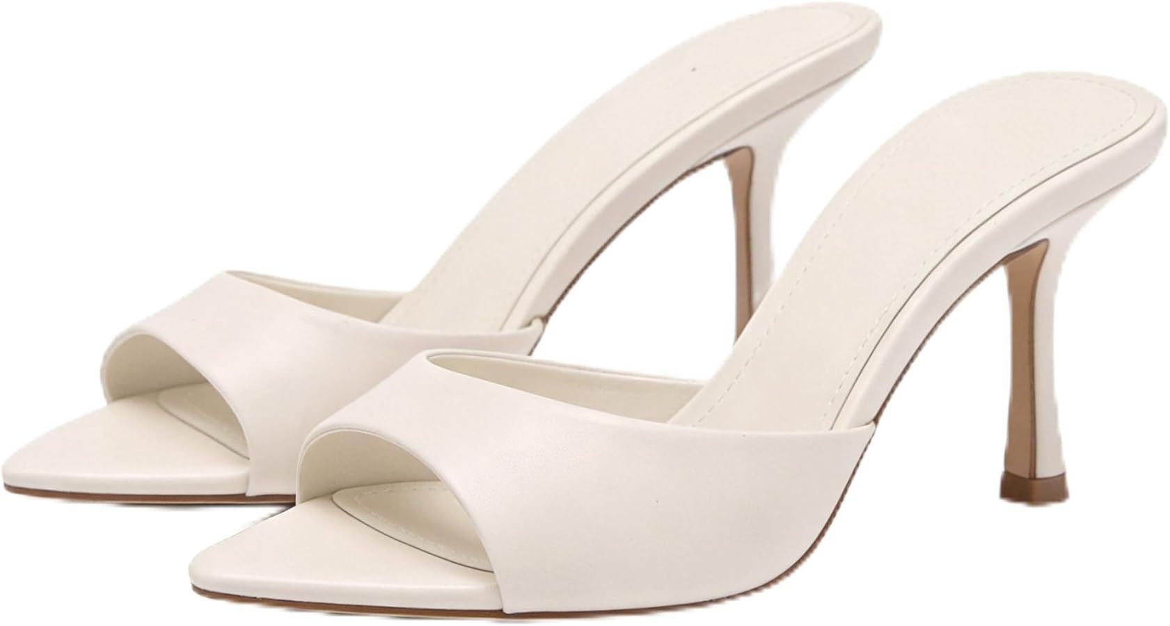 High Heel Mules for Women Slip On Open Pointed Toe Classy Patent Leather Stiletto Pumps Formal Sl... | Amazon (US)