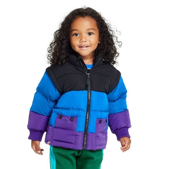 Toddler Color Block Puffer Jacket - LEGO® Collection x Target Black/Blue/Purple | Target