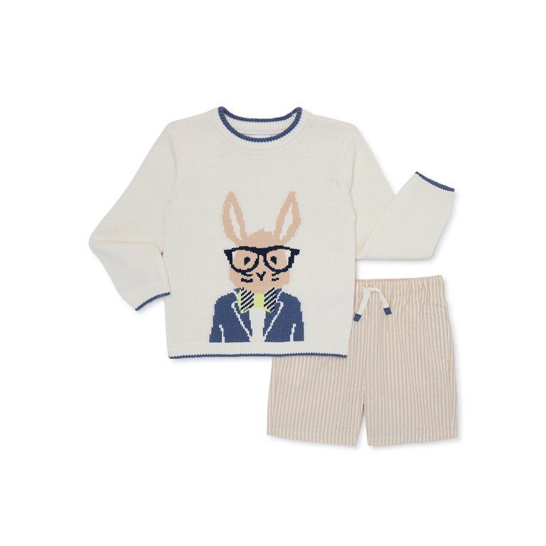 Wonder Nation Toddler Boy Easter Sweater and Shorts Set, 2-Piece, Sizes 2T-5T | Walmart (US)
