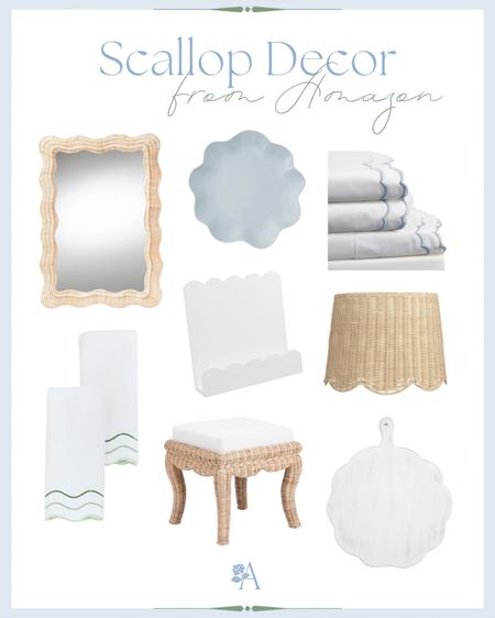 My favorite detail! All from Amazon 🙌🏻 

Scallop decor, scallop detail, Amazon home, found it on Amazon, Amazon decor, rattan mirror, look for less, Grandmillennial Amazon, coastal grandmother, Grandmillennial home decor 

#LTKhome #LTKstyletip