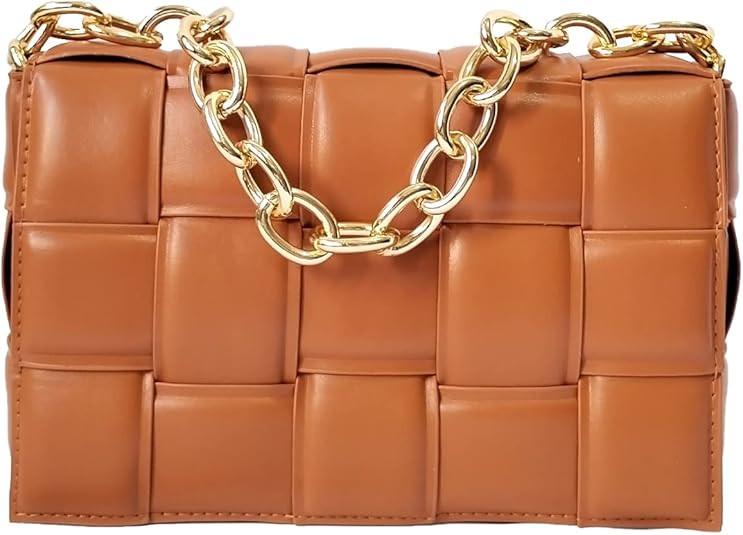 Ling Chuang Woven Crossbody Bags for Women Padded Cassette Shoulder Bag Green Chain Clutch Purses... | Amazon (US)