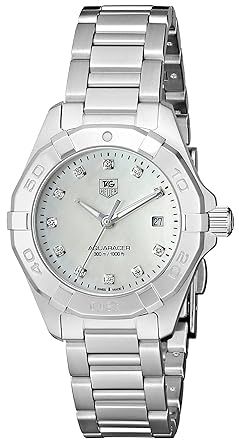 TAG Heuer Women's WAY1413.BA0920 300 Aquaracer Silver-Tone Stainless Steel Watch | Amazon (US)