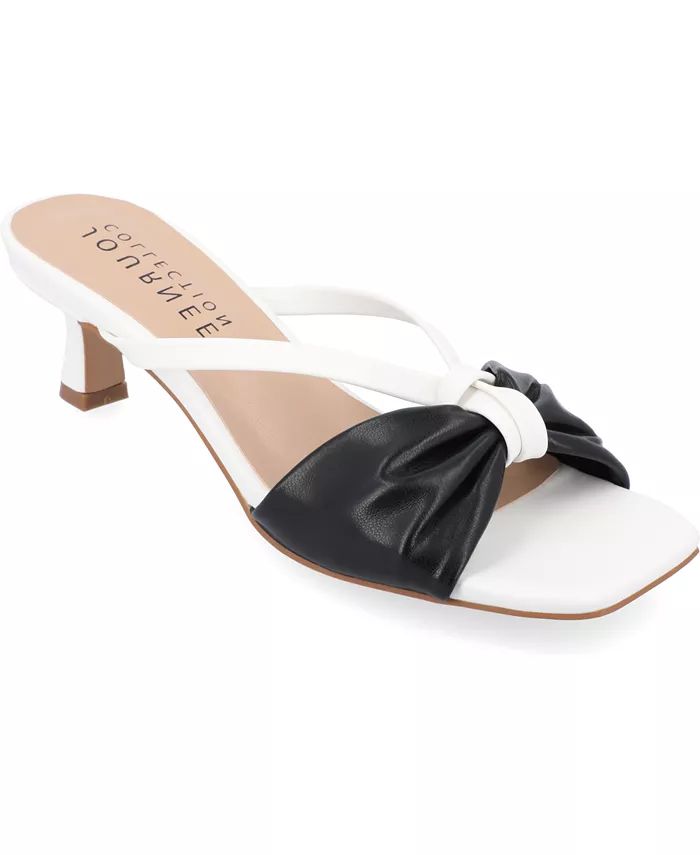 Journee Collection Women's Starling Kitten Heel Slip On Sandals - Macy's | Macy's