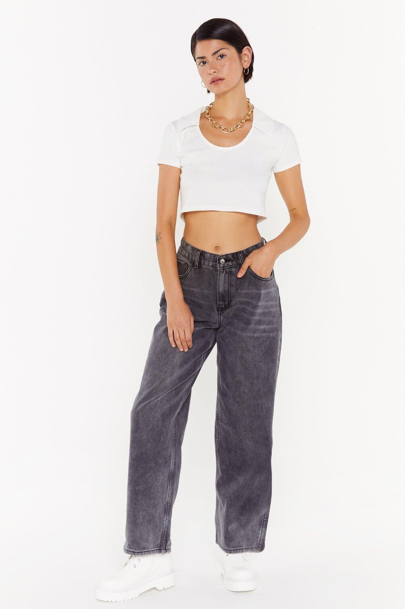 Womens Dru Wide-Leg Jeans - Black | NastyGal (US & CA)