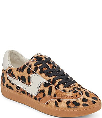 Dolce Vita Notice Stitch Leopard Print Calf Hair Retro Sneakers - 9.5 | Dillard's
