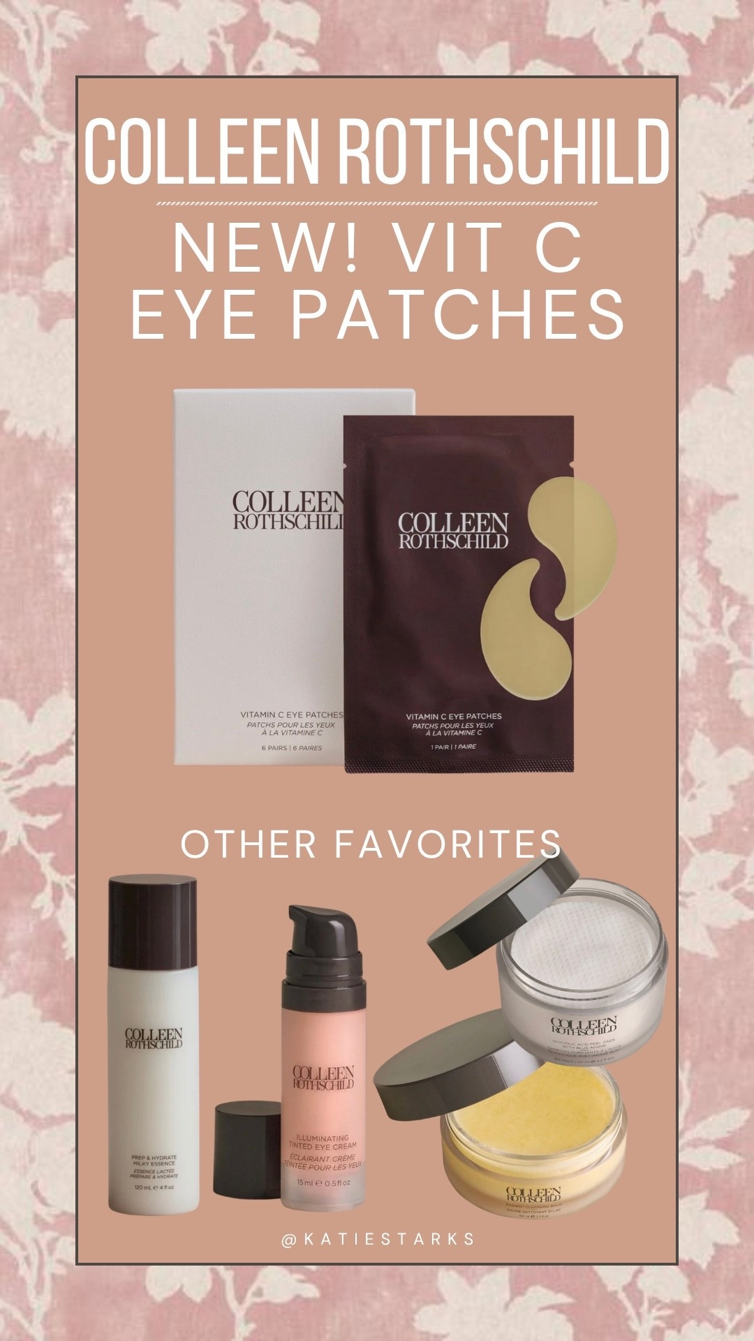 @Colleen Rothschild  just launched Vitamin C Eye patches! Use code KATIE20 to save! #crpartner

#LTKBeauty #LTKSaleAlert #LTKselfcare