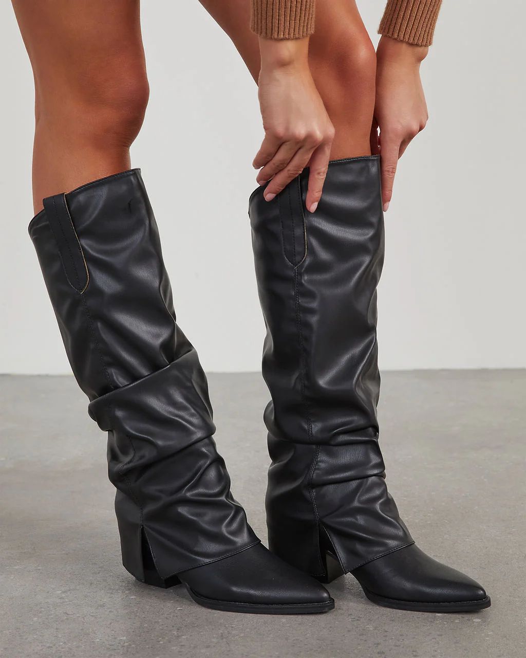 Artie Faux Leather Slouch Boots | VICI Collection