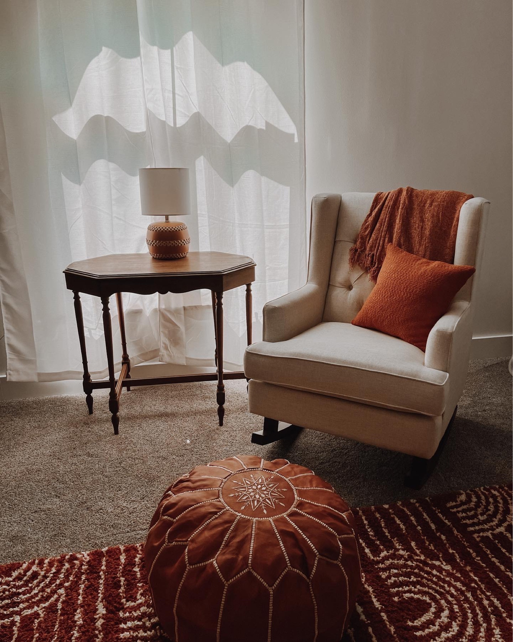 Boho nursery. Colors burnt orange and terracotta. Rug currently on sale 

#LTKbaby #LTKsalealert #LTKhome