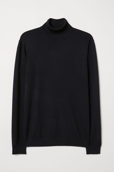 H & M - Merino Wool Turtleneck Sweater - Black | H&M (US)