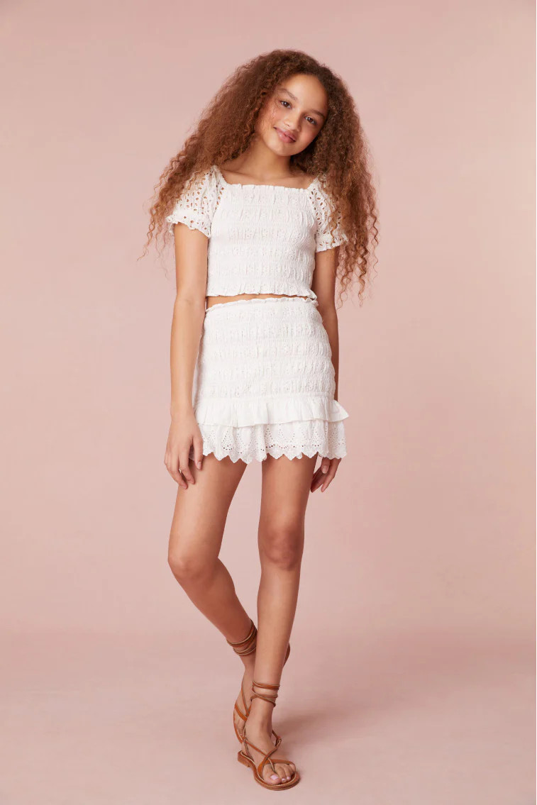 Girls Renette Smocked Skirt | LoveShackFancy
