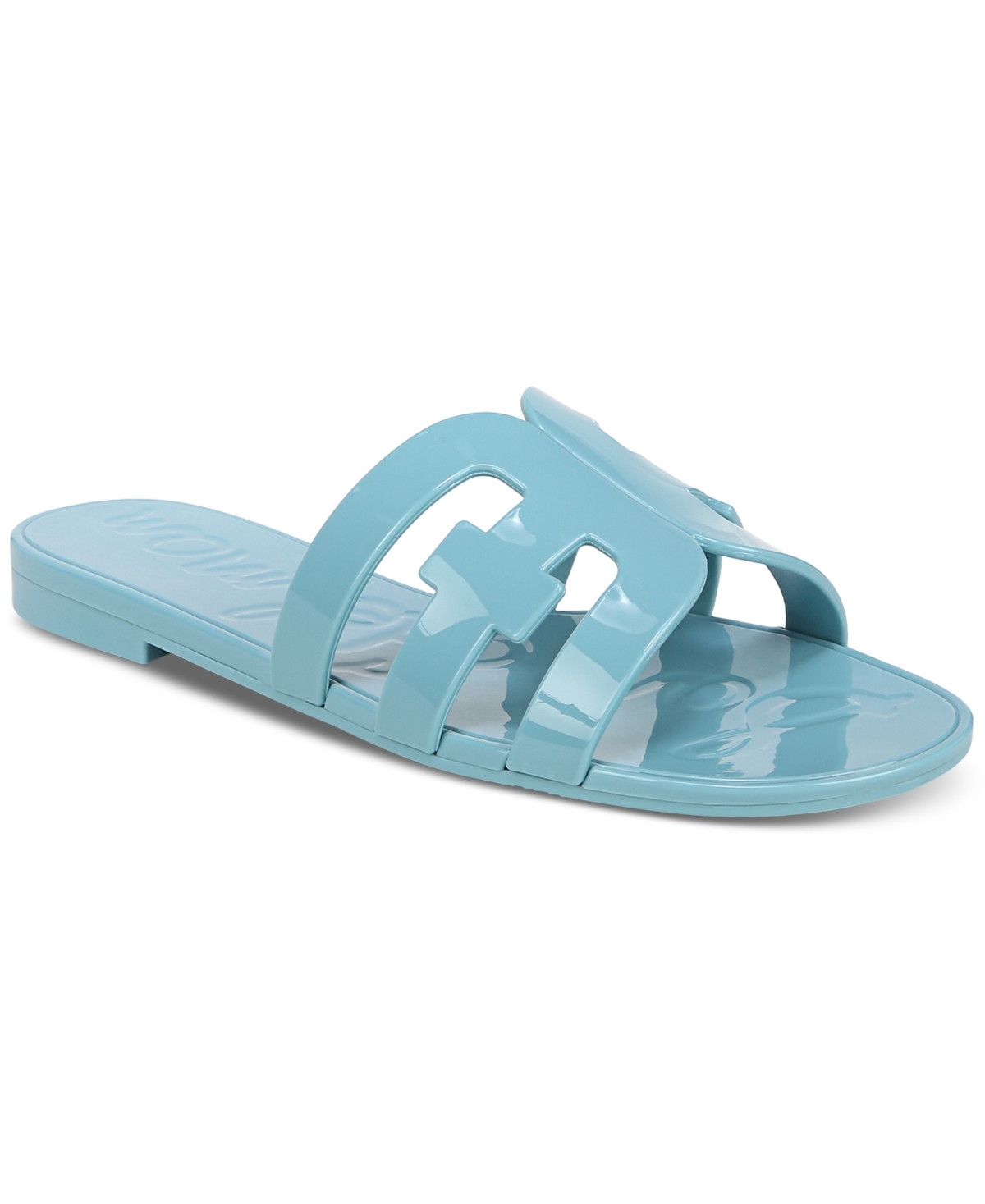 Sam Edelman Women's Bay Logo Emblem Jelly Slide Sandals - Blue Reef | Macy's