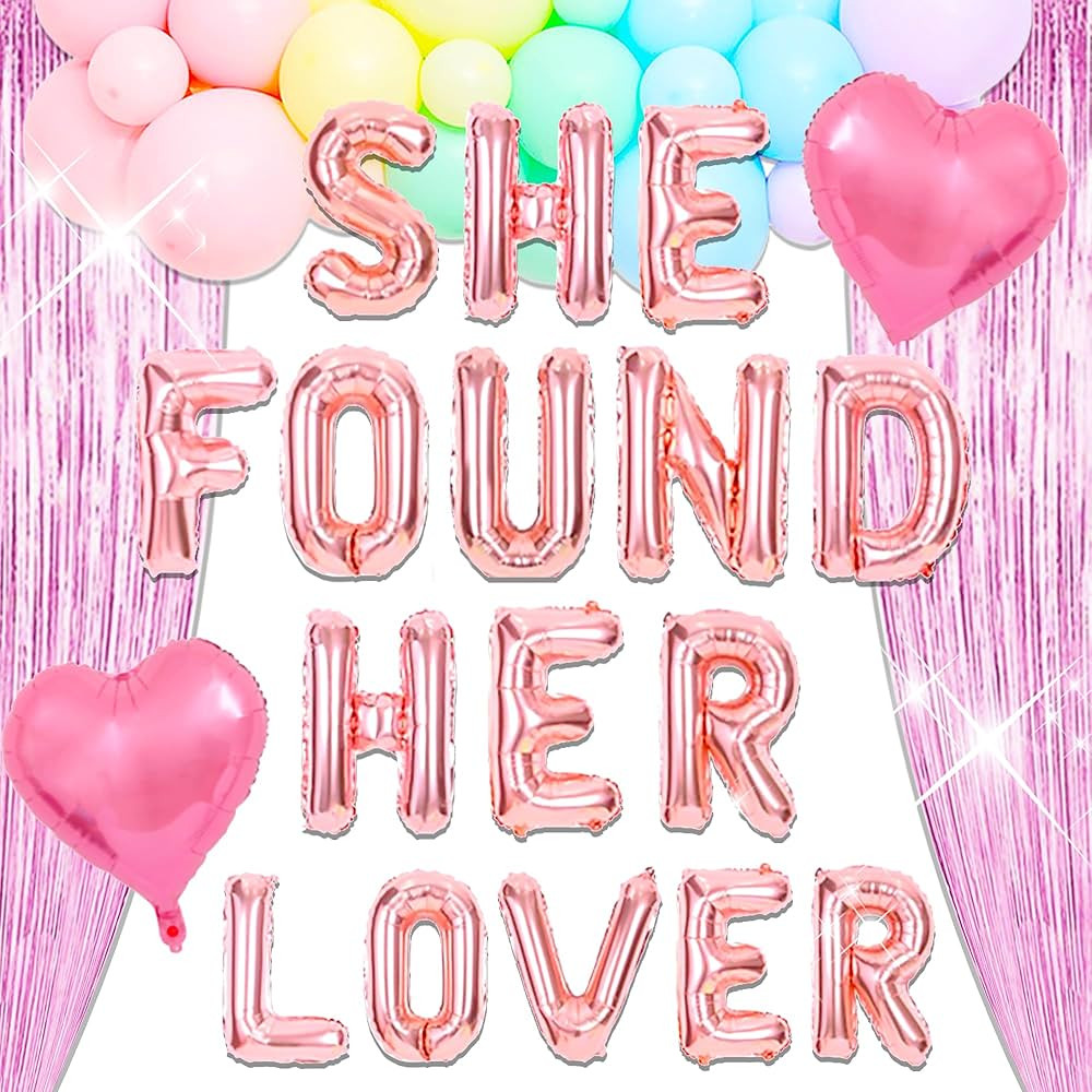 LaVenty She Found Her Lover Banner Balloon Taylor Bachelorette Party Decorations Rainbow Lover Ba... | Amazon (US)