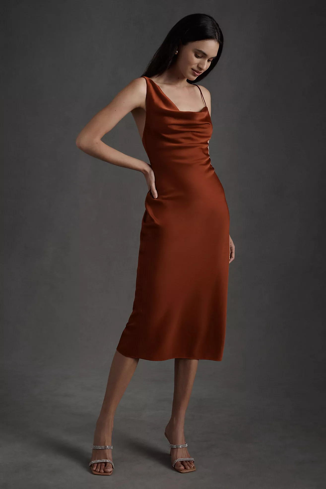 BHLDN August Satin Charmeuse Midi Dress | Anthropologie (US)