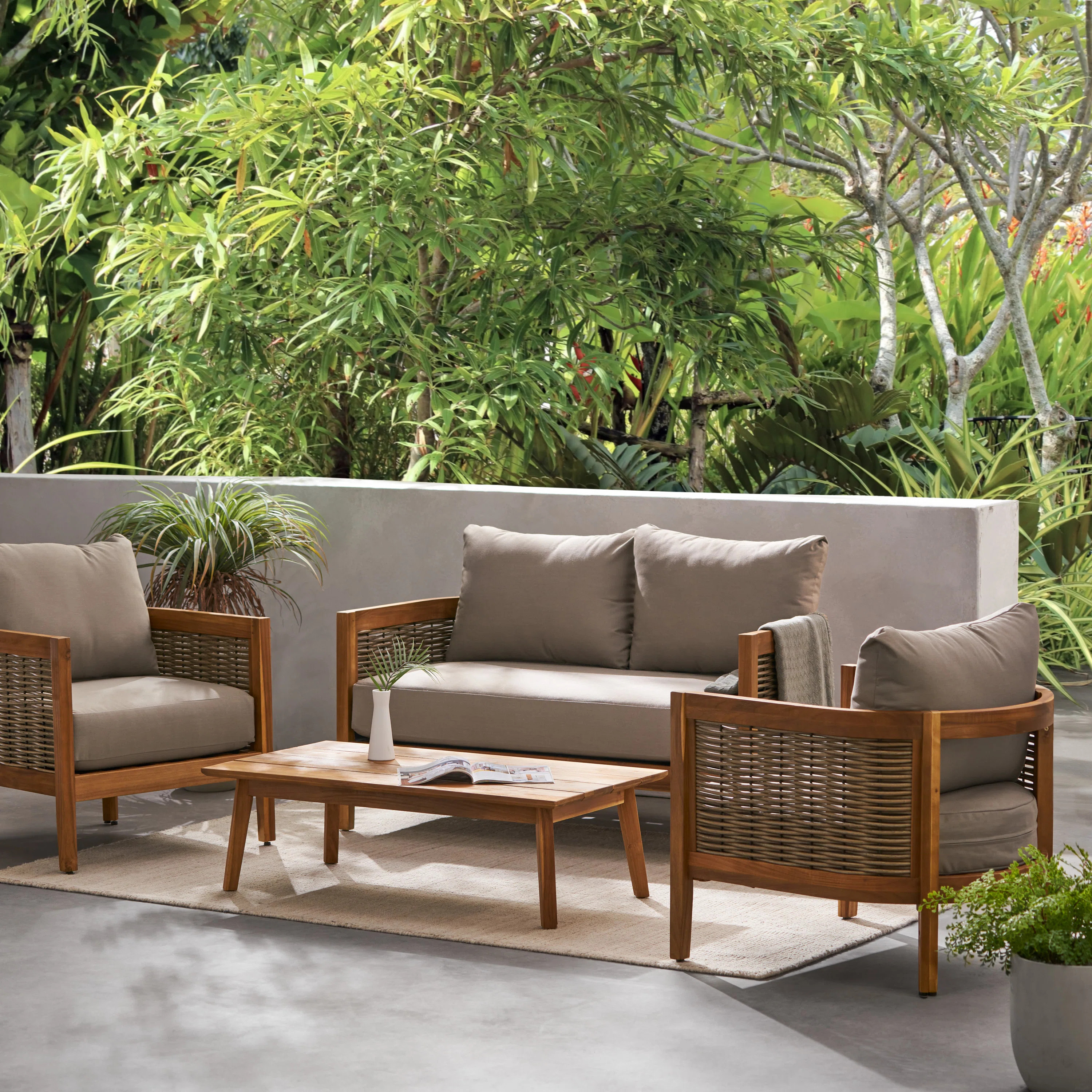 Boling 4 Piece Rattan Sofa Seating Group with Cushions | Wayfair North America
