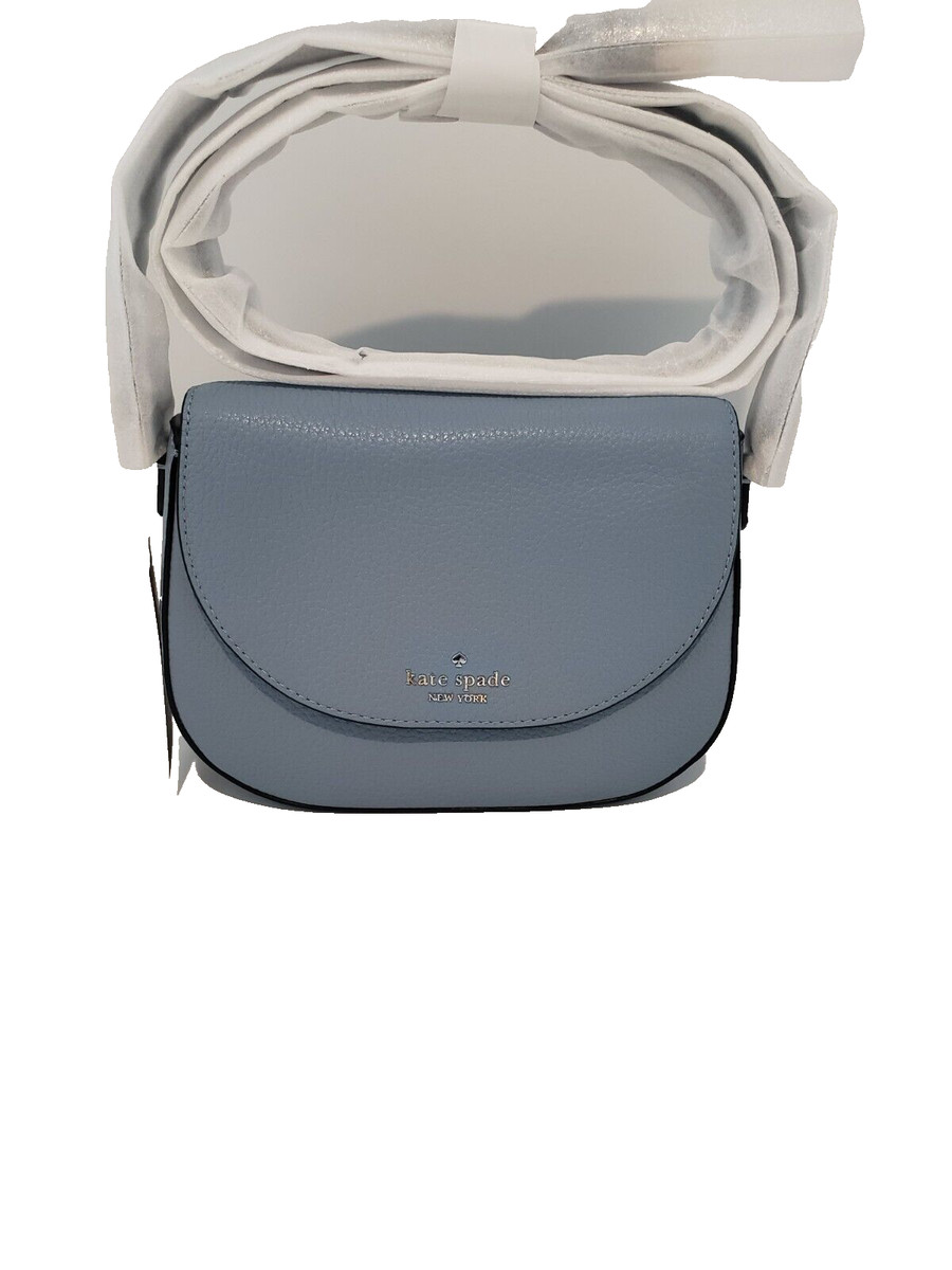 Kate Spade Leila Mini Flap Crossbody Polished Blue Leather WLR00396 NWT $239 | eBay US