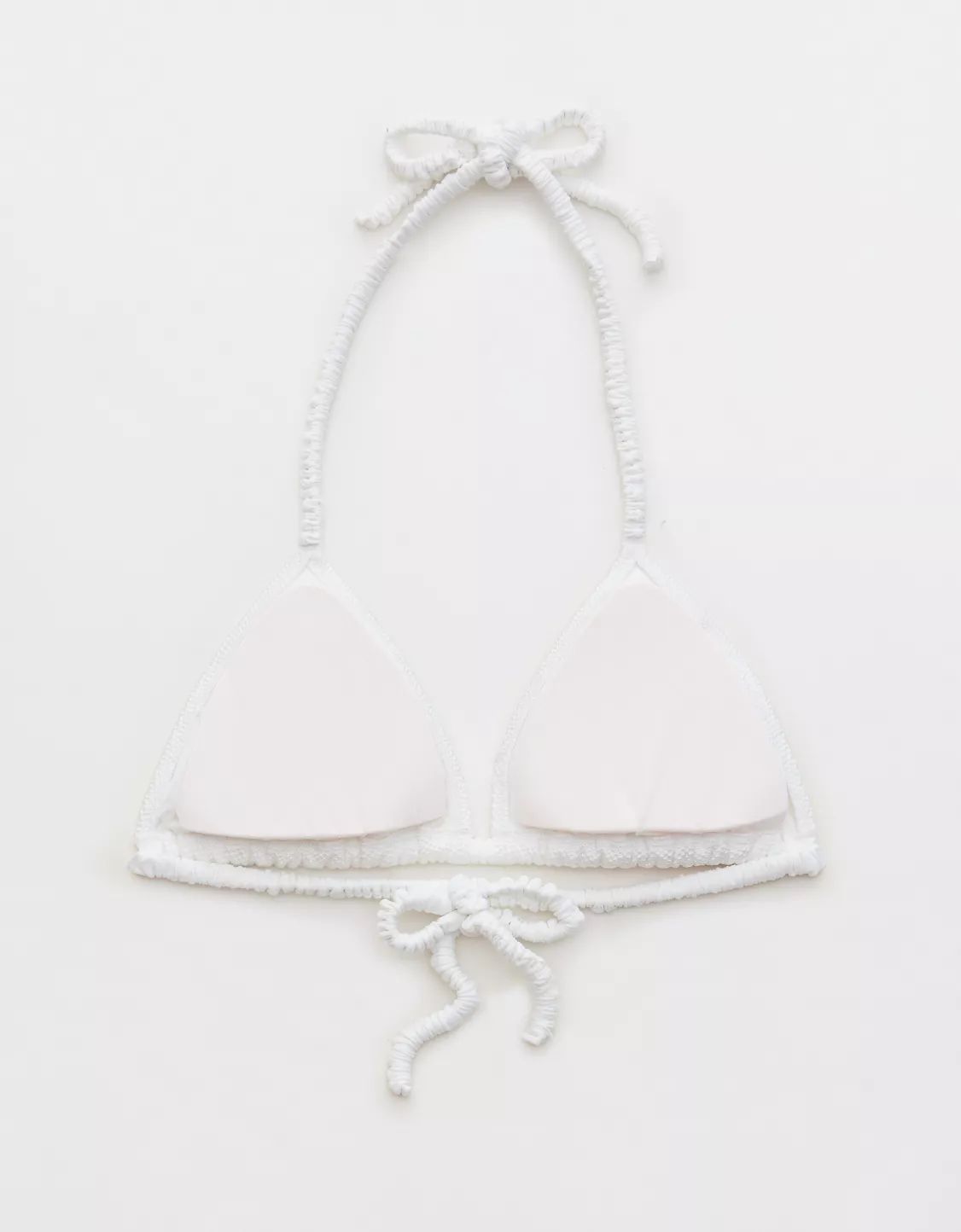 Aerie Shine Pique Scrunchie Tie String Triangle Bikini Top | Aerie