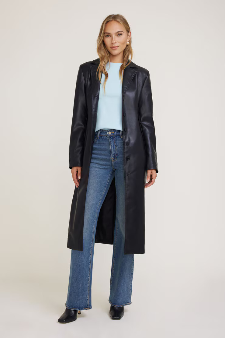 Faux Leather Trench Coat | Dynamite Clothing