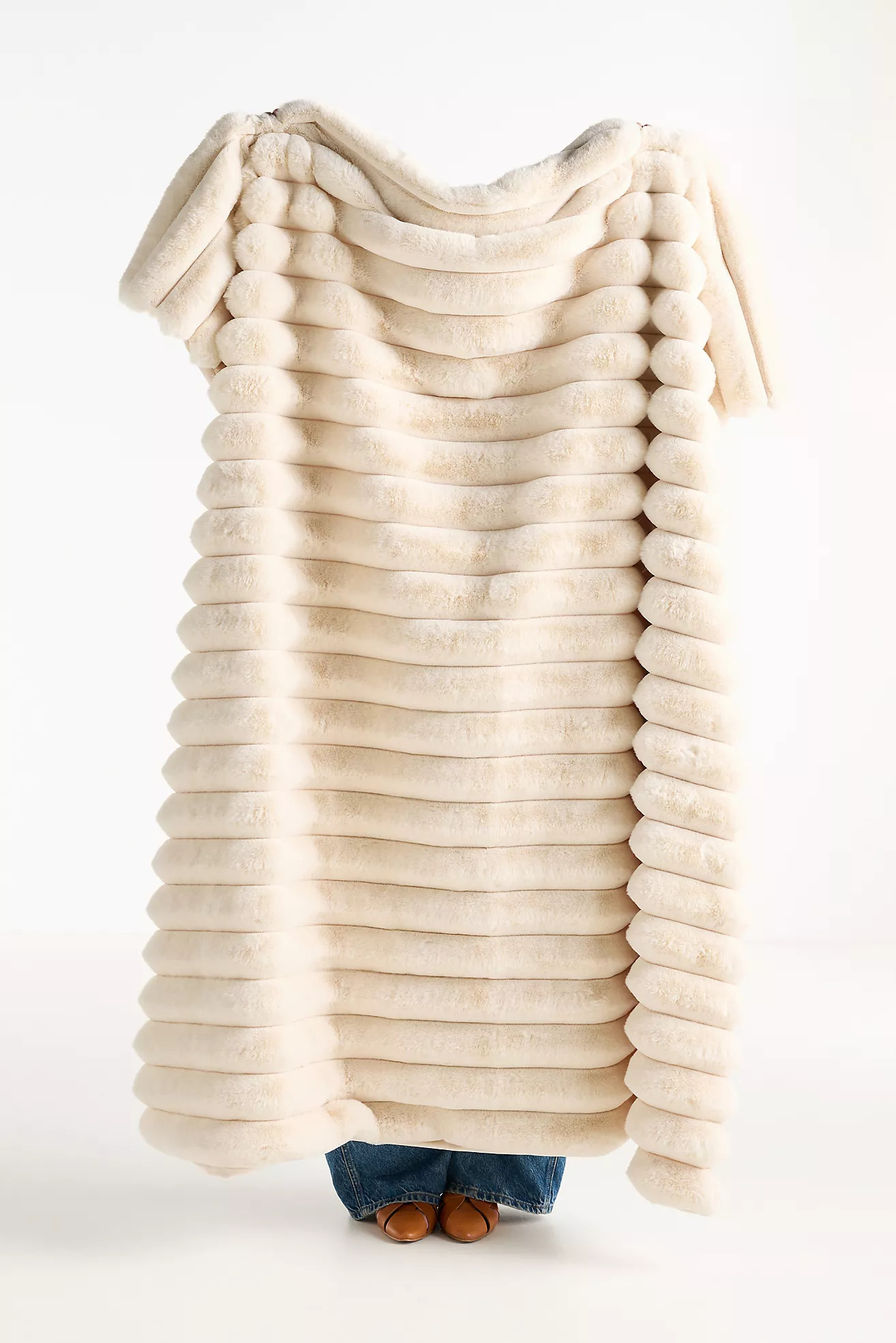 Tipped Puffer Faux Fur Throw Blanket | Anthropologie (US)