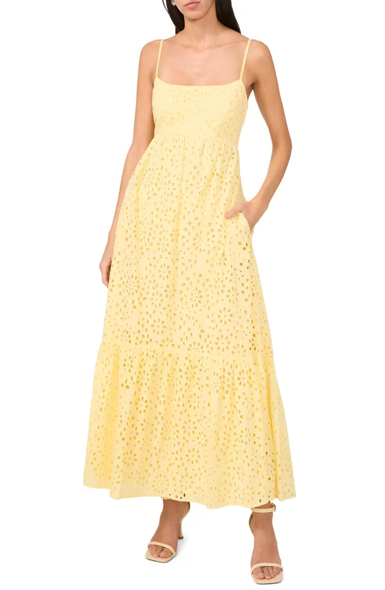 1.STATE Eyelet Embroidery Flounce Hem Maxi Dress | Nordstrom | Nordstrom