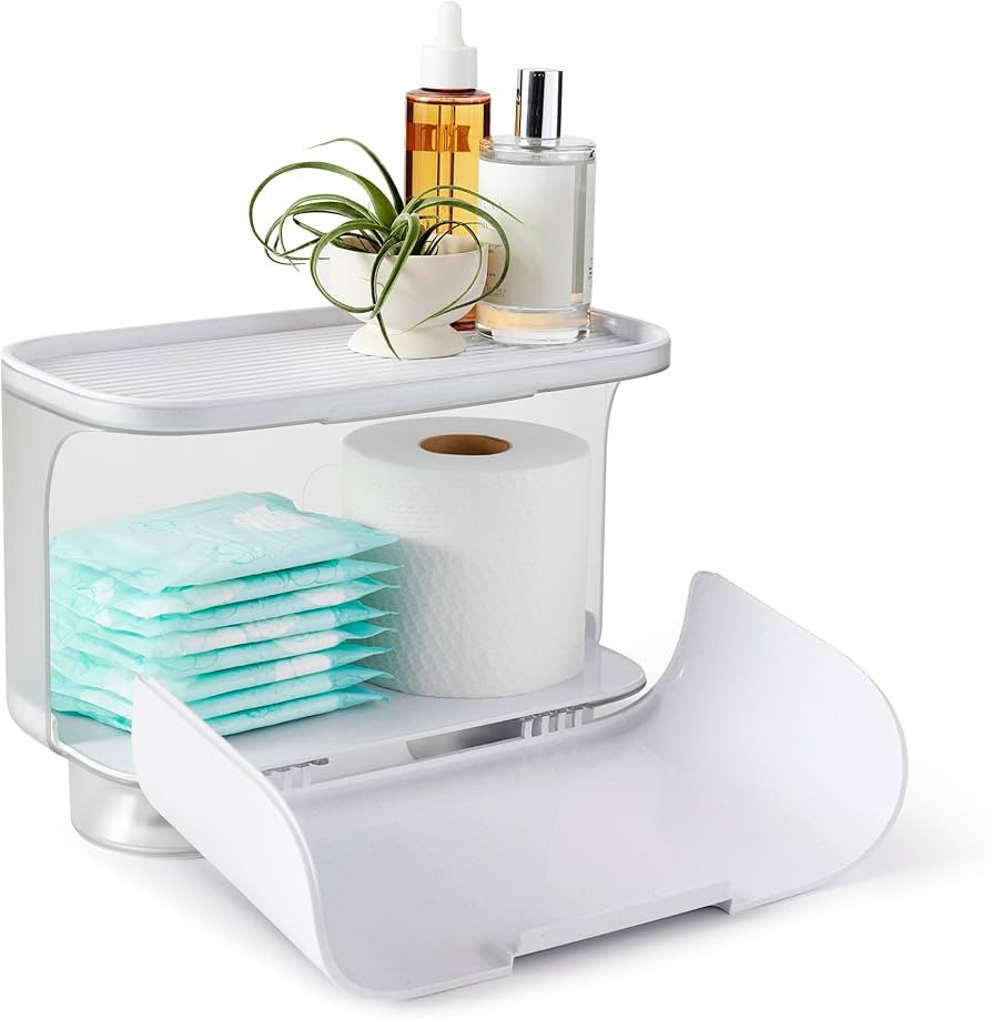 YouCopia Hideaway Toilet Cabinet, Over The Toilet Bathroom Organizer for Paper Rolls, Wipes and A... | Amazon (US)