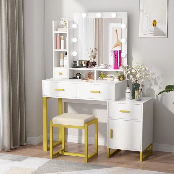 Vanity Set with Lighted Mirror | Wayfair North America