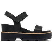 Sorel Women's Joanie Leather Ankle Strap Wedge Sandals - 6 - Black, Brown Mix,Black | Marks & Spencer (UK)