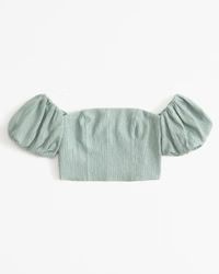 Crinkle Off-The-Shoulder Set Top | Abercrombie & Fitch (US)