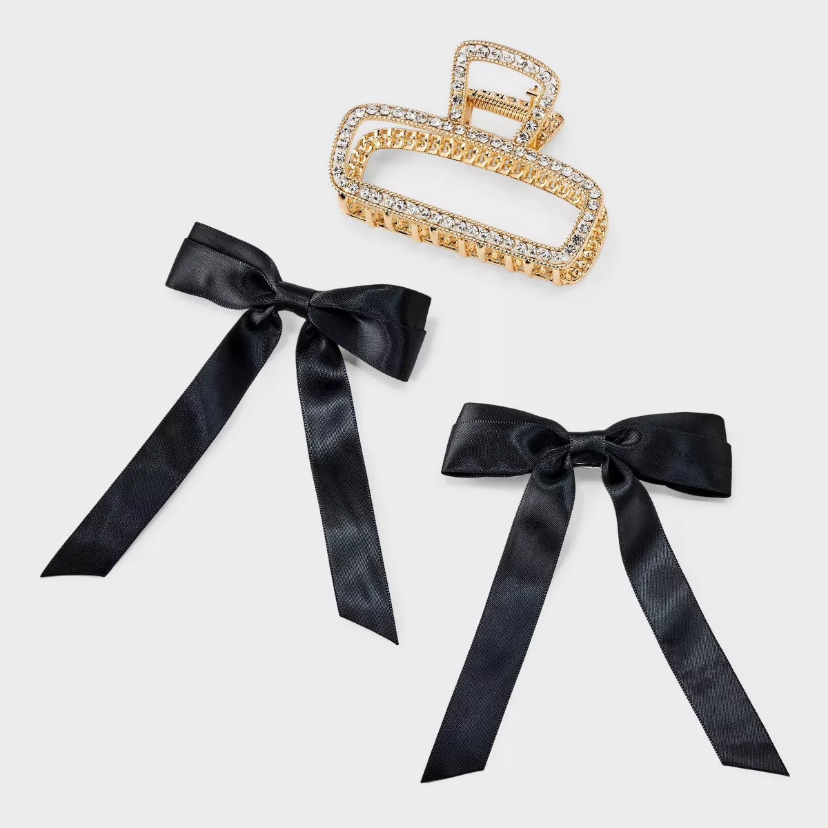 Pearl Claw Hair Clip and Bow Hair Clip Set 3pc - A New Day™ Black | Target